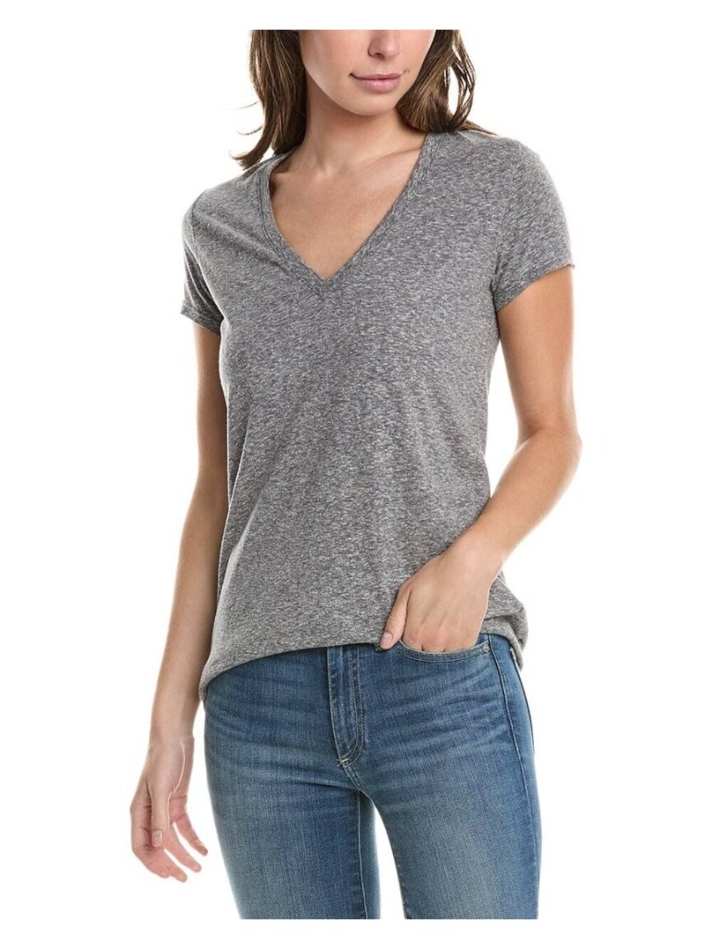 ATM Anthony Thomas Melillo V‑Neck T‑Shirt Grey Medium New Premium Basics $95 NWT
